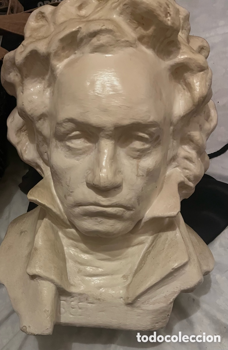 Antig&uuml;edades: Busto de Beethoven de escayola vintage