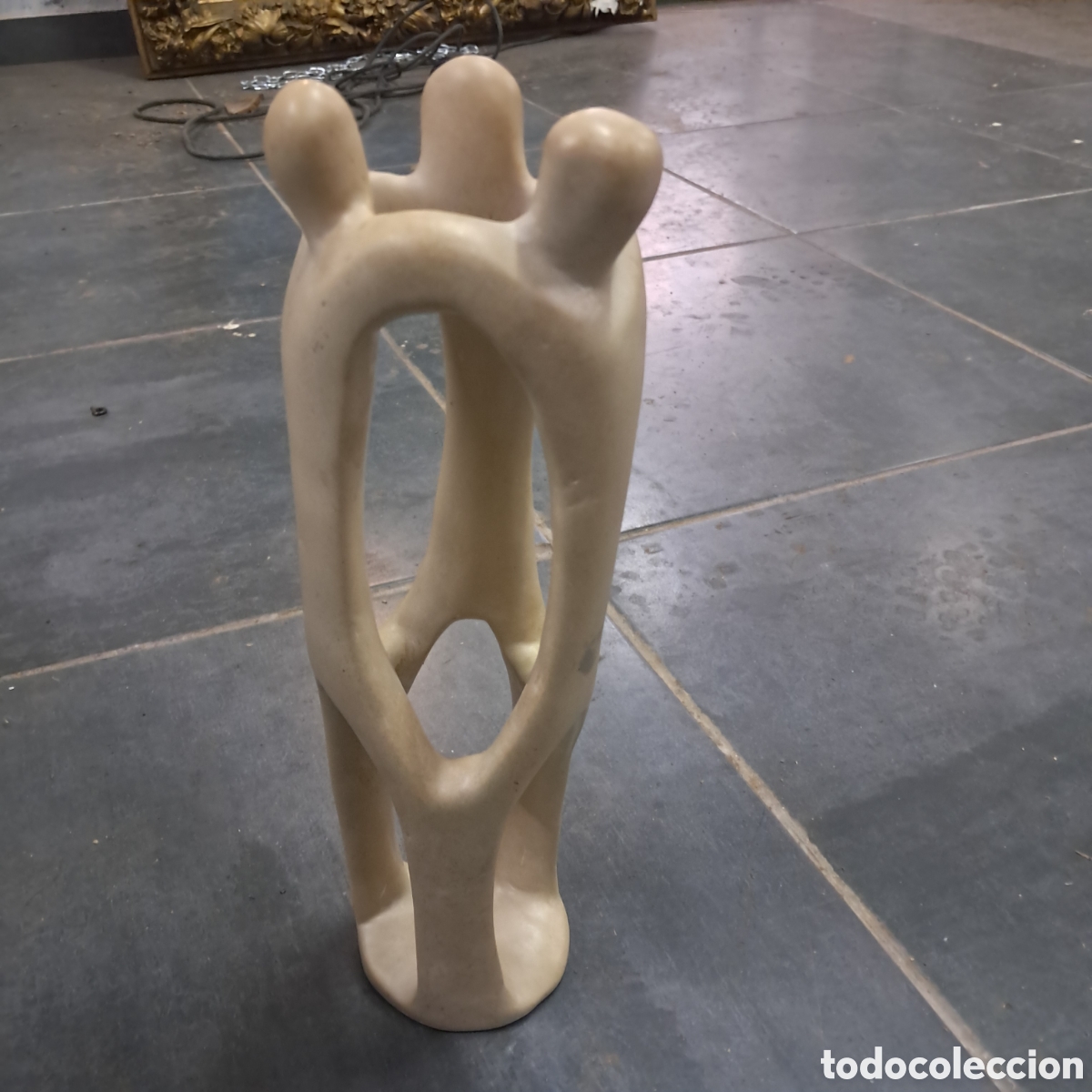 Antig&uuml;edades: Figura escultura artesanal africana tallada a mano en esteatita 40 cm
