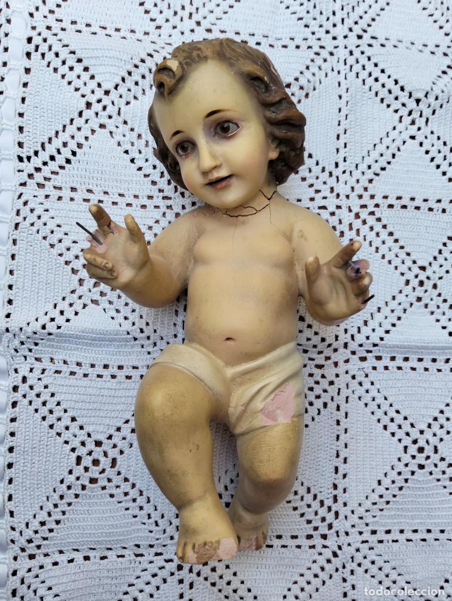 Antig&uuml;edades: Precioso ni&ntilde;o jesus de Olot , leer descripcion , para restaurar.