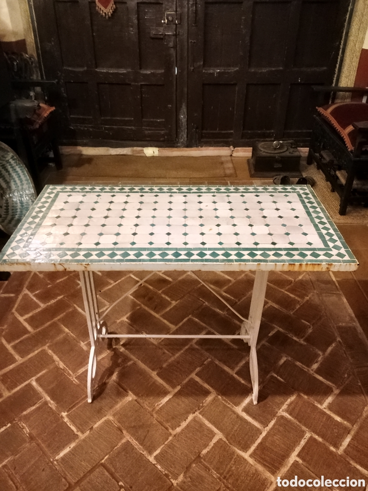 Antig&uuml;edades: Antigua mesa de jard&iacute;n de mosaico