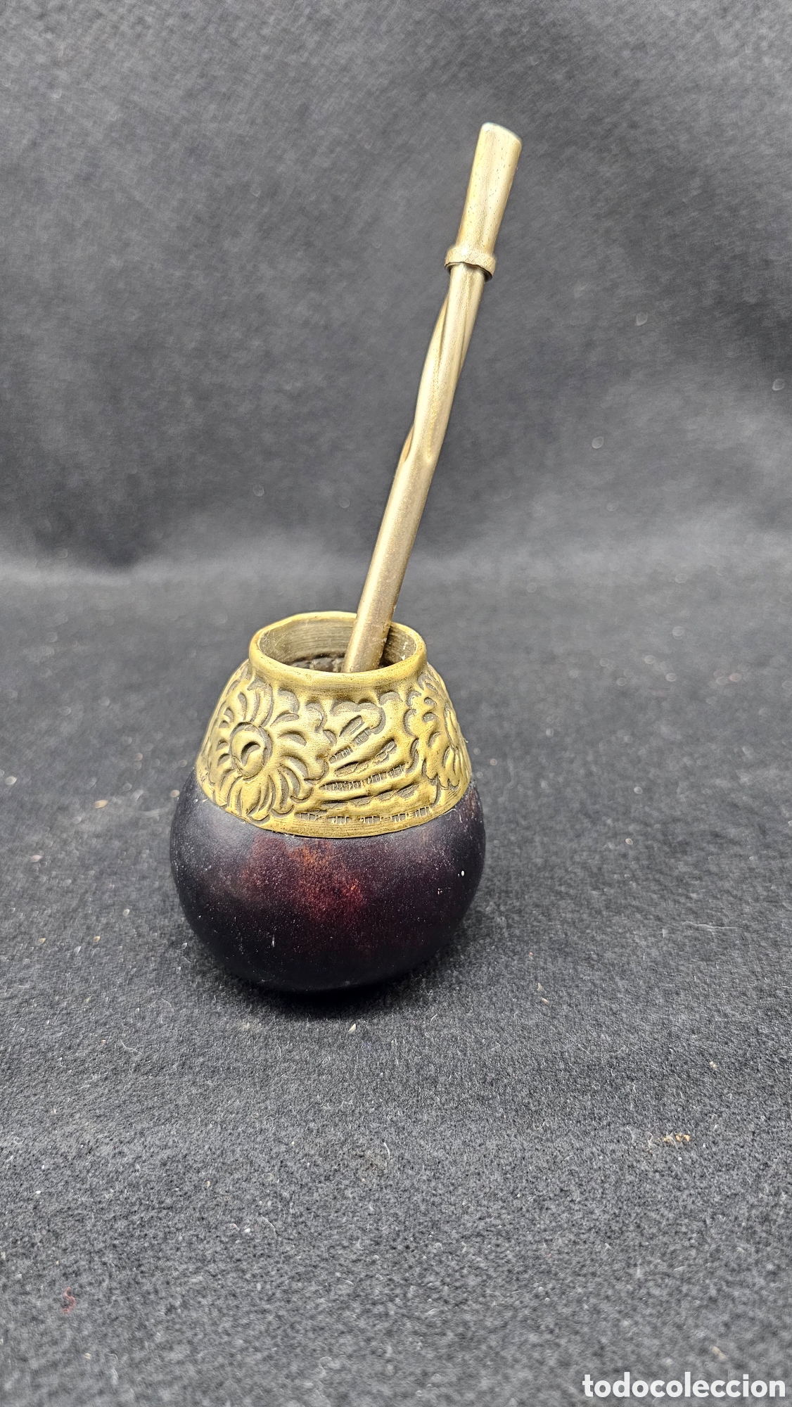 Antig&uuml;edades: Mate de calabaza natural d&eacute;cada de los 80 sin uso