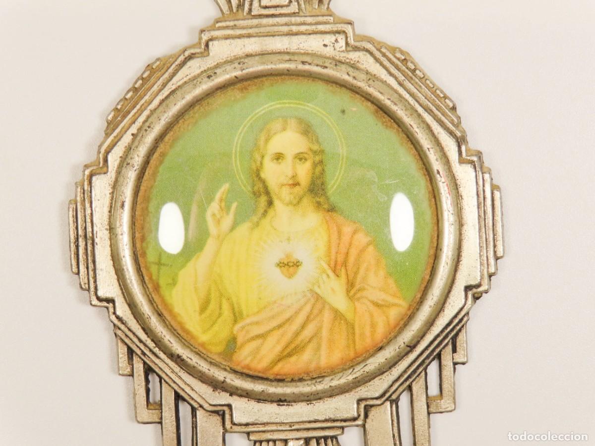 Antig&uuml;edades: BENDITERA SAGRADO CORAZ&Oacute;N DE JES&Uacute;S ART DECO - Foto 4