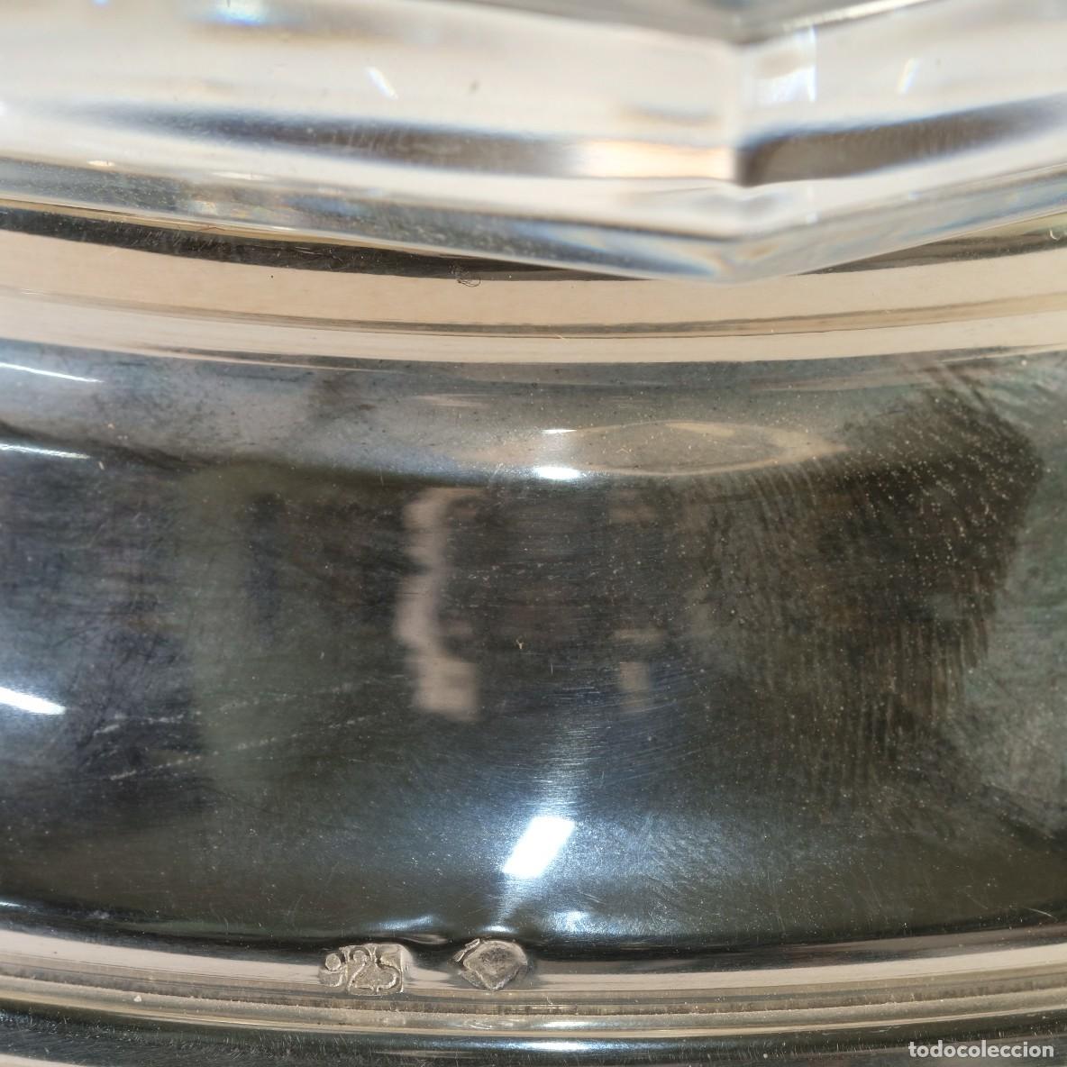 Antig&uuml;edades: Candelabro de 3 luces en cristal con base en plata de ley - Foto 6