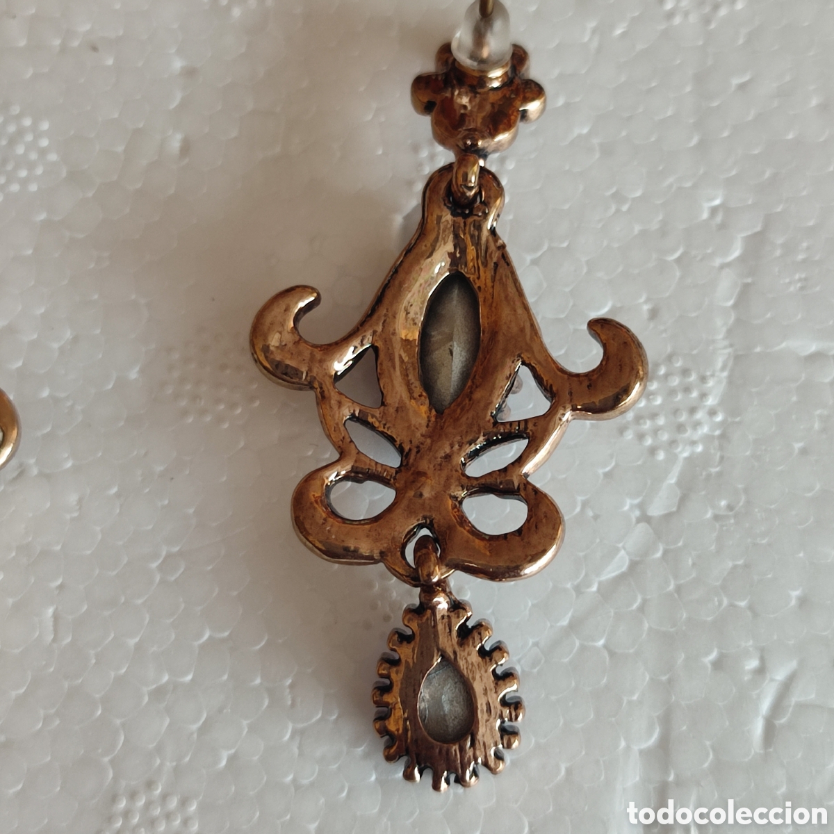 Antig&uuml;edades: Pendientes antiguos azules largos - Foto 4