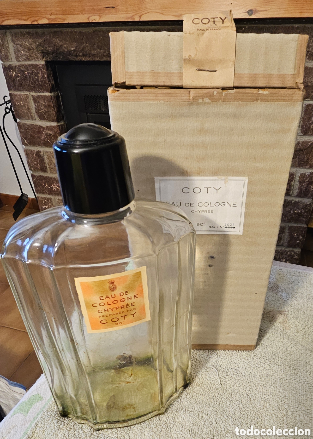Antig&uuml;edades: Antiguo Frasco 1 Litro COTY Chypre (A&ntilde;os 50) + Caja Original