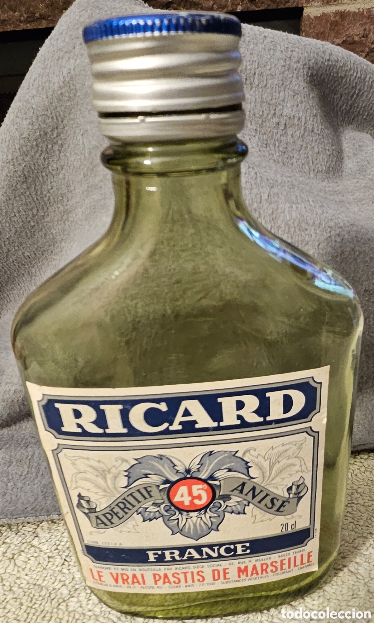 Antig&uuml;edades: Botella petaca antigua Ricard 20cl (Vac&iacute;a) - Vintage
