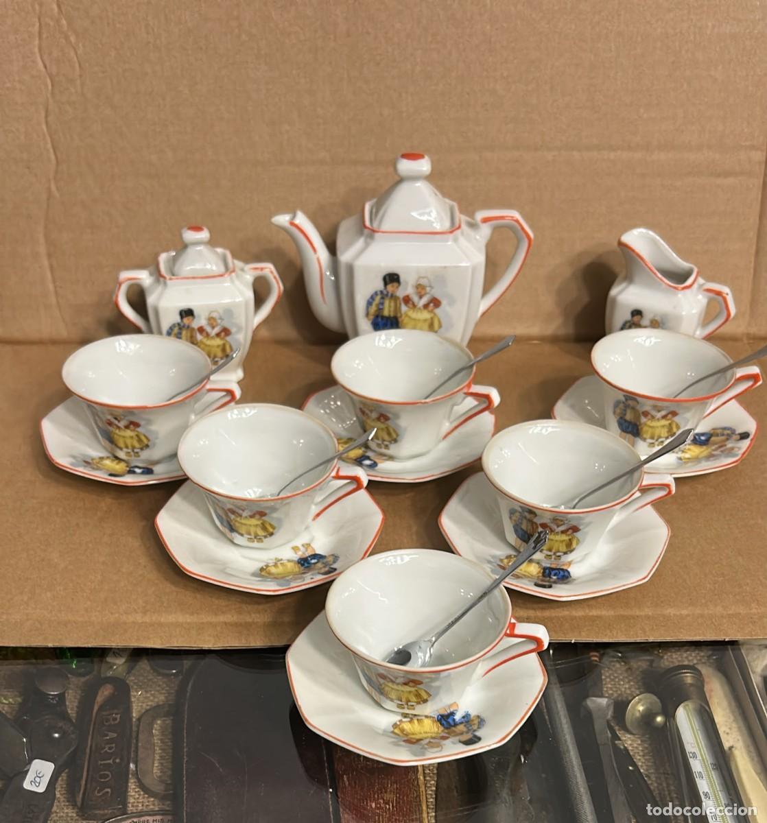Antig&uuml;edades: JUEGO DE CAFE ANTIGUO MINI CON 6 TACITAS CAFETERA AZUCARERA Y JARRITA DE LECHE