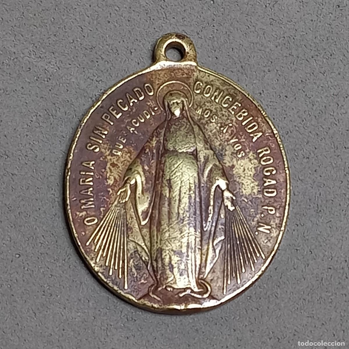 Antig&uuml;edades: Antigua Medalla Milagrosa de la Oraci&oacute;n de la Inmaculada Concepci&oacute;n, finales s. XIX