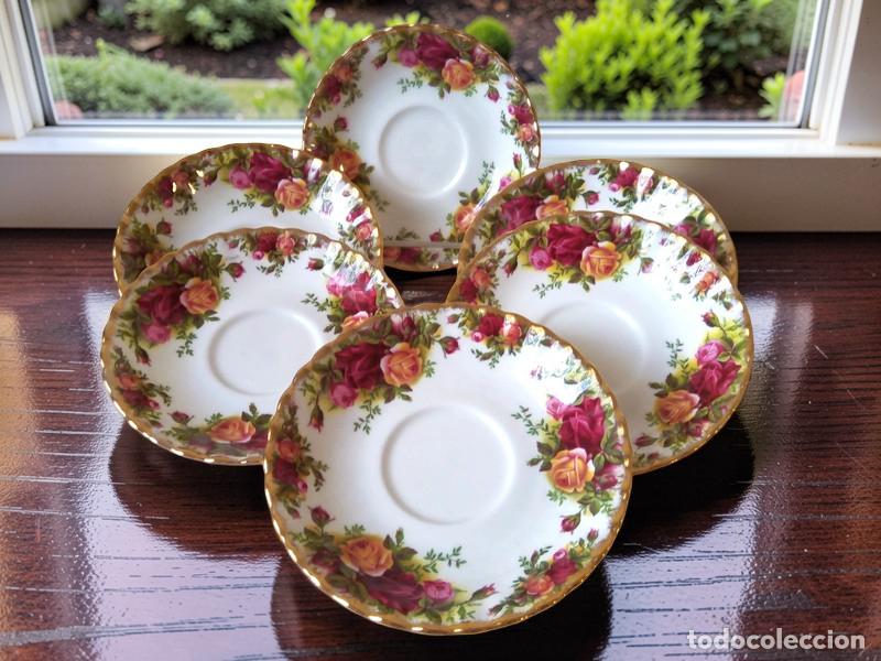 Antig&uuml;edades: Impecable este lote de 6 platos de 14 cm Royal Albert Old Country Roses en muy buen estado