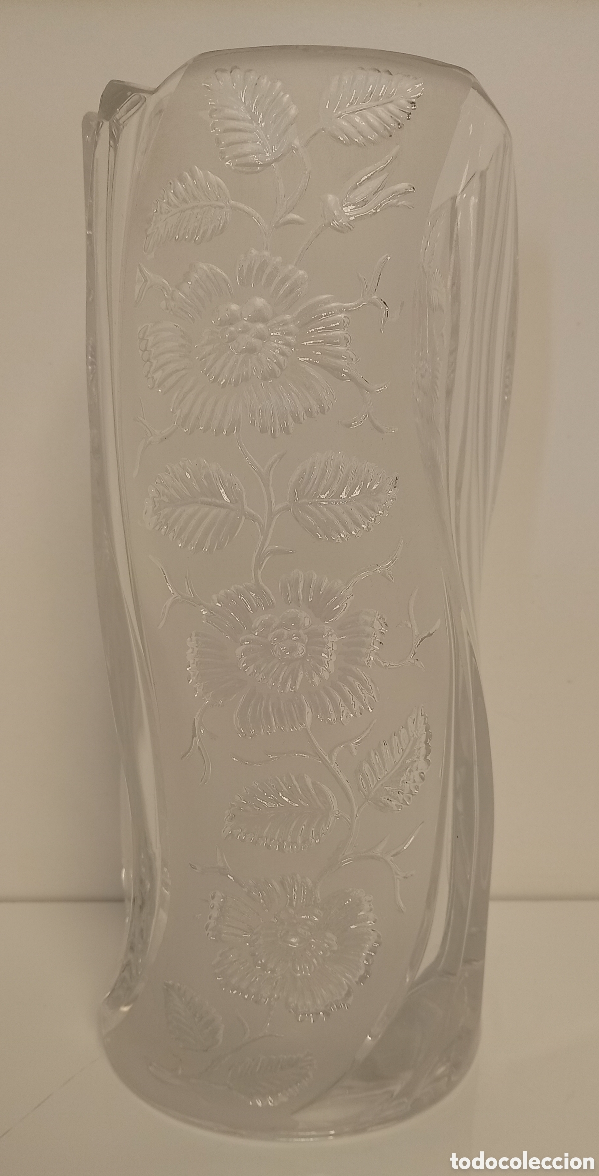 Antig&uuml;edades: JARRON DE CRISTAL FRANCES VINTAGE FLORES