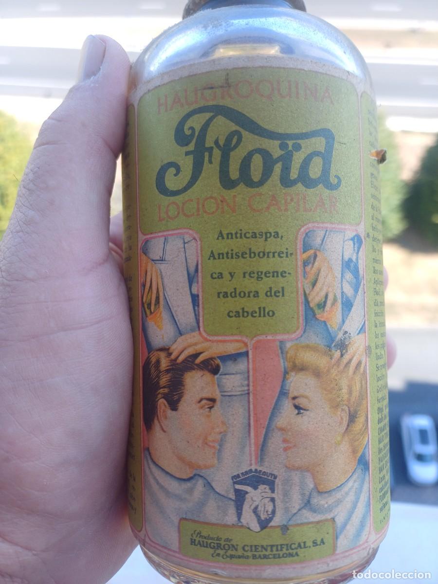 Antig&uuml;edades: Antiguas botellas de Haligroquina FLOID locion capilar. Mediados siglo XX