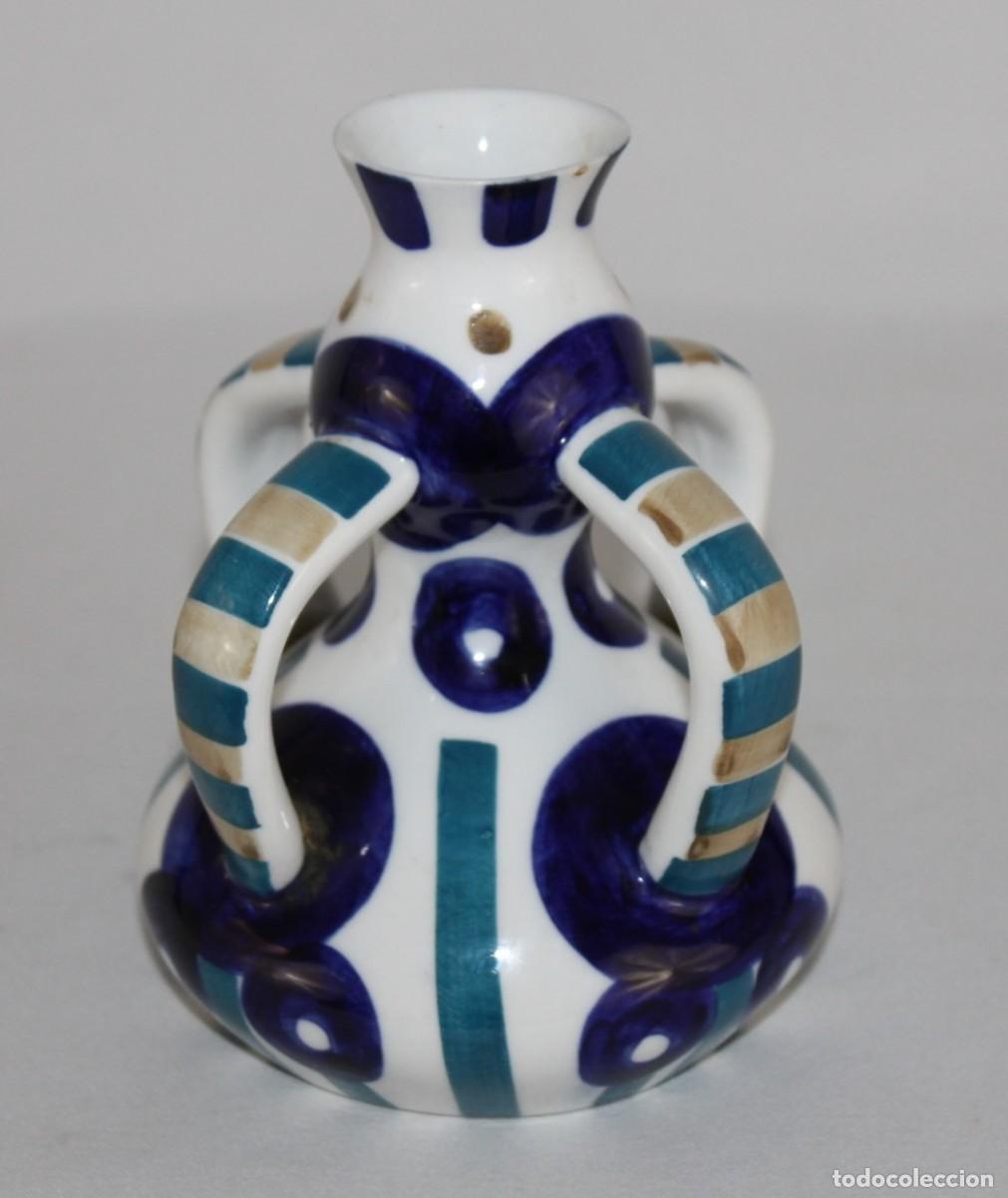 Antig&uuml;edades: Palmatoria florero jarr&oacute;n de porcelana Sargadelos. Dise&ntilde;o BV. Siglo XX