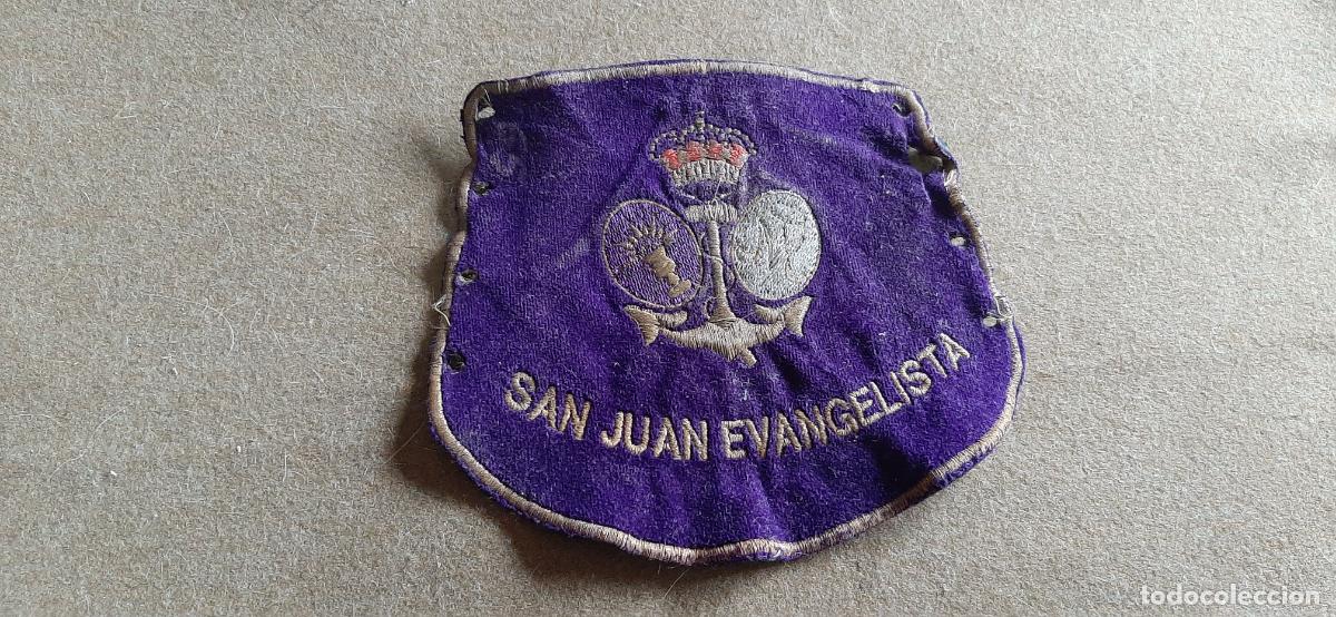 Antig&uuml;edades: PA&Ntilde;OLETA SAN JUAN EVANGELISTA BORDADA - ESPERANZA TRIANA - 16X14.5 CM - POSIBLE DE CORNETA