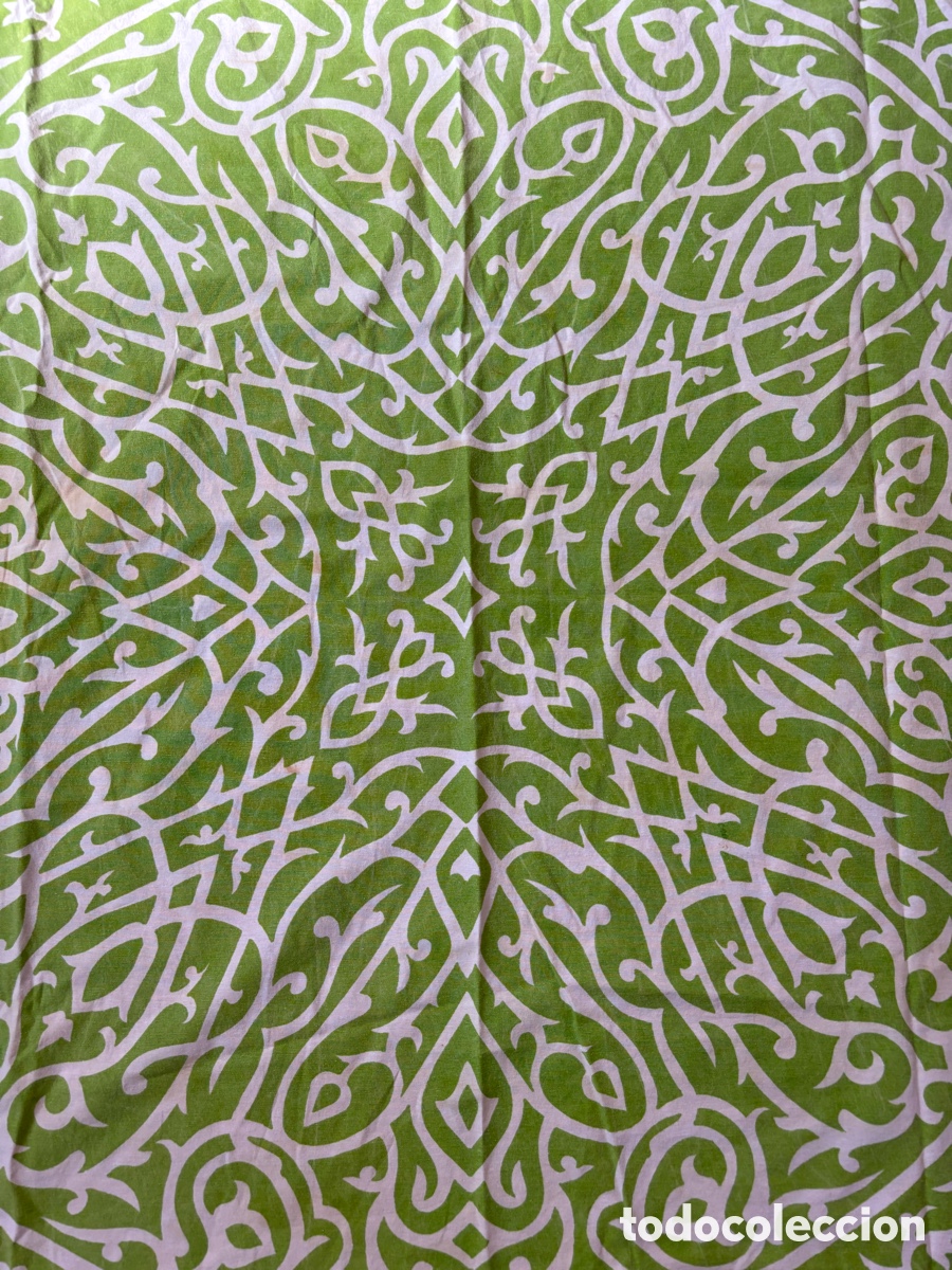 Antig&uuml;edades: Tela decorativa verde estilo &aacute;rabe 140x140 cm algod&oacute;n mantel tapiz boho vintage