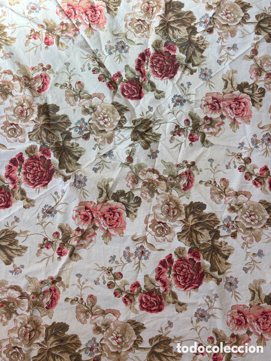 Antig&uuml;edades: Mantel redondo vintage floral de rosas | Estilo rom&aacute;ntico cottagecore