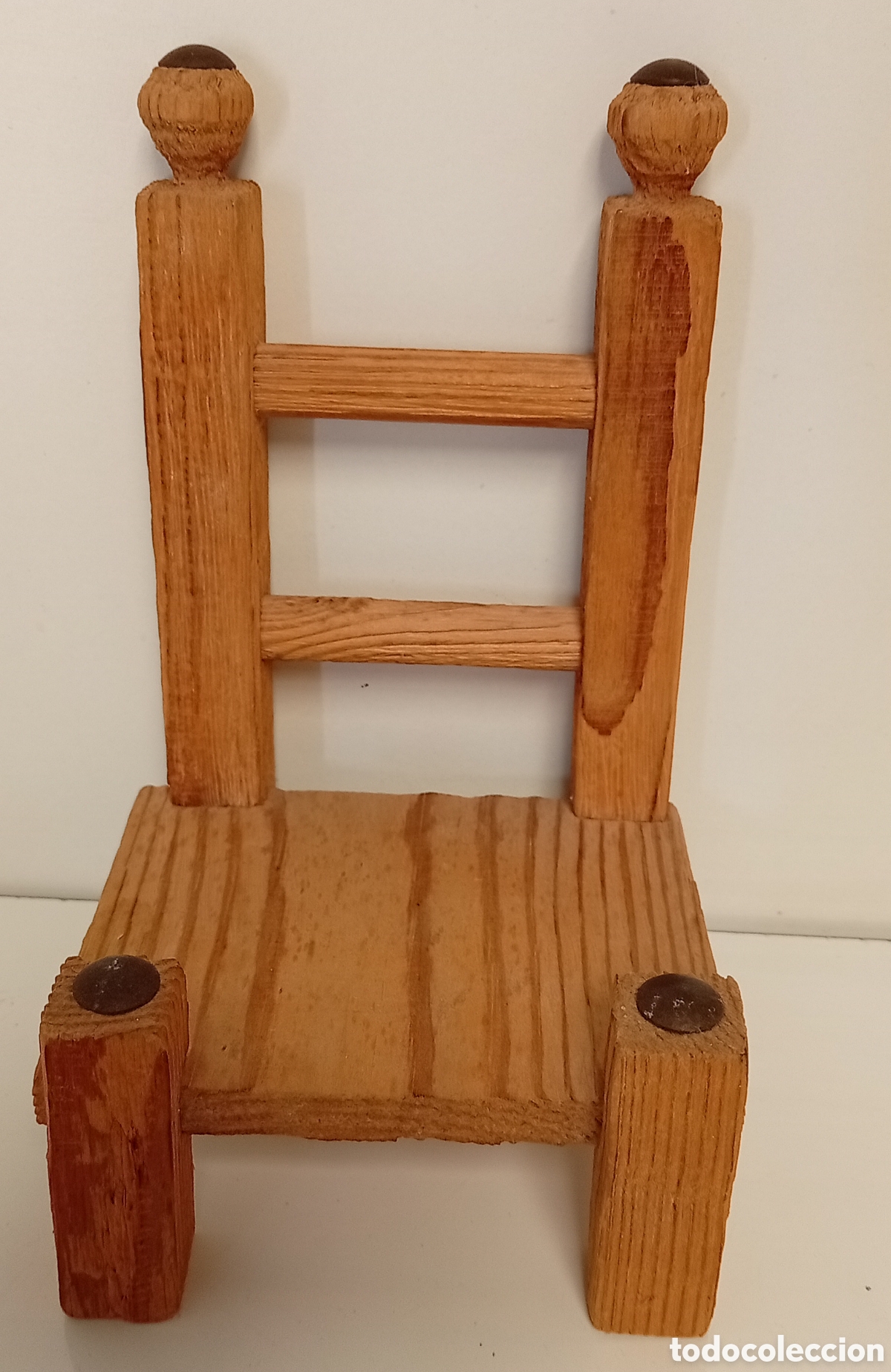 Antig&uuml;edades: SILLA DE MADERA CON MU&Ntilde;ECO DE TRAPO Y BARRO - Foto 2