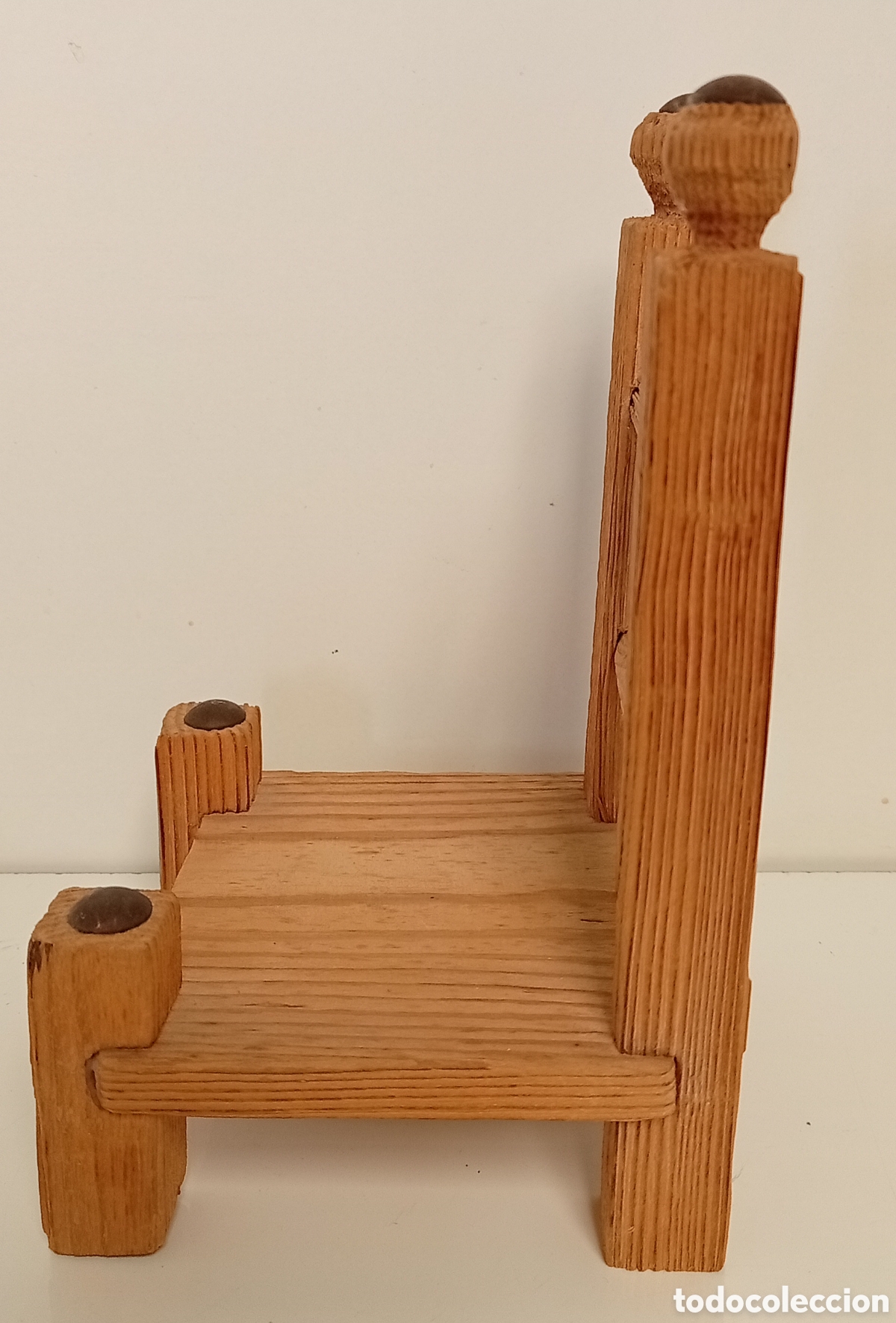 Antig&uuml;edades: SILLA DE MADERA CON MU&Ntilde;ECO DE TRAPO Y BARRO - Foto 3