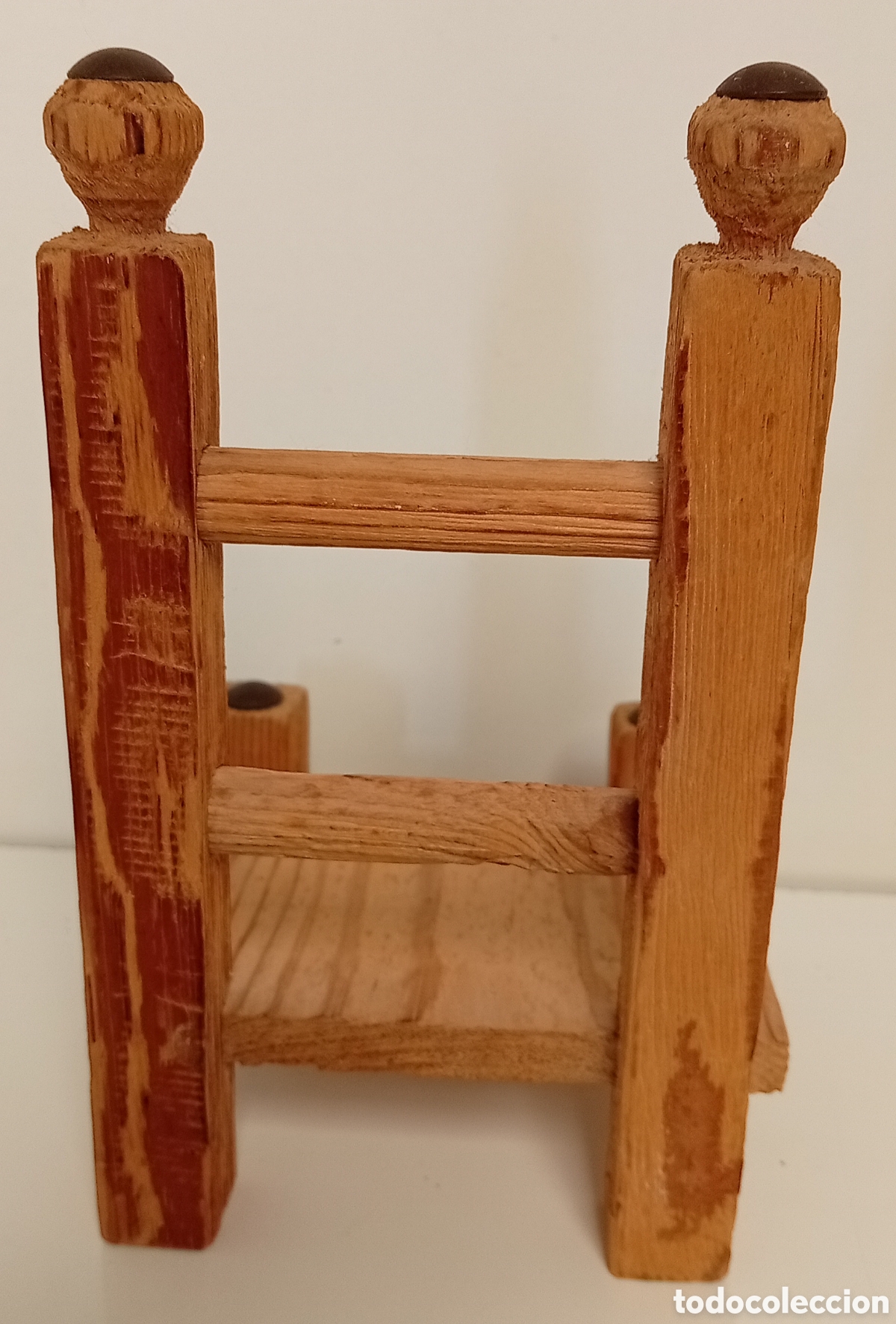 Antig&uuml;edades: SILLA DE MADERA CON MU&Ntilde;ECO DE TRAPO Y BARRO - Foto 4