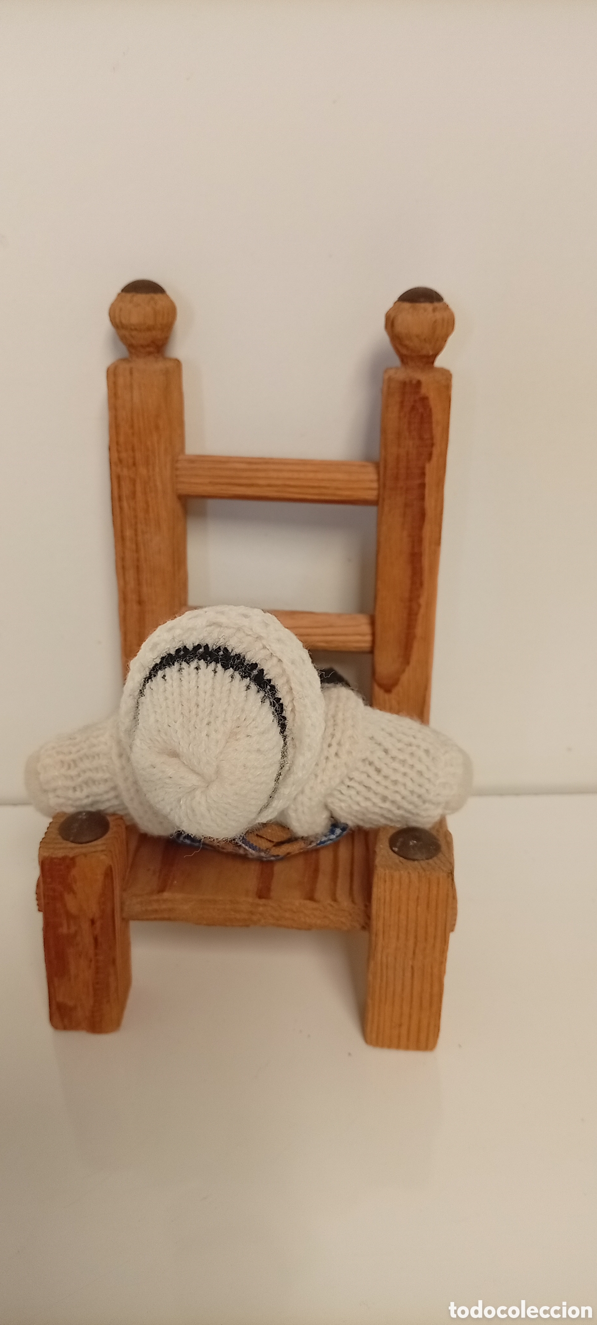 Antig&uuml;edades: SILLA DE MADERA CON MU&Ntilde;ECO DE TRAPO Y BARRO - Foto 5