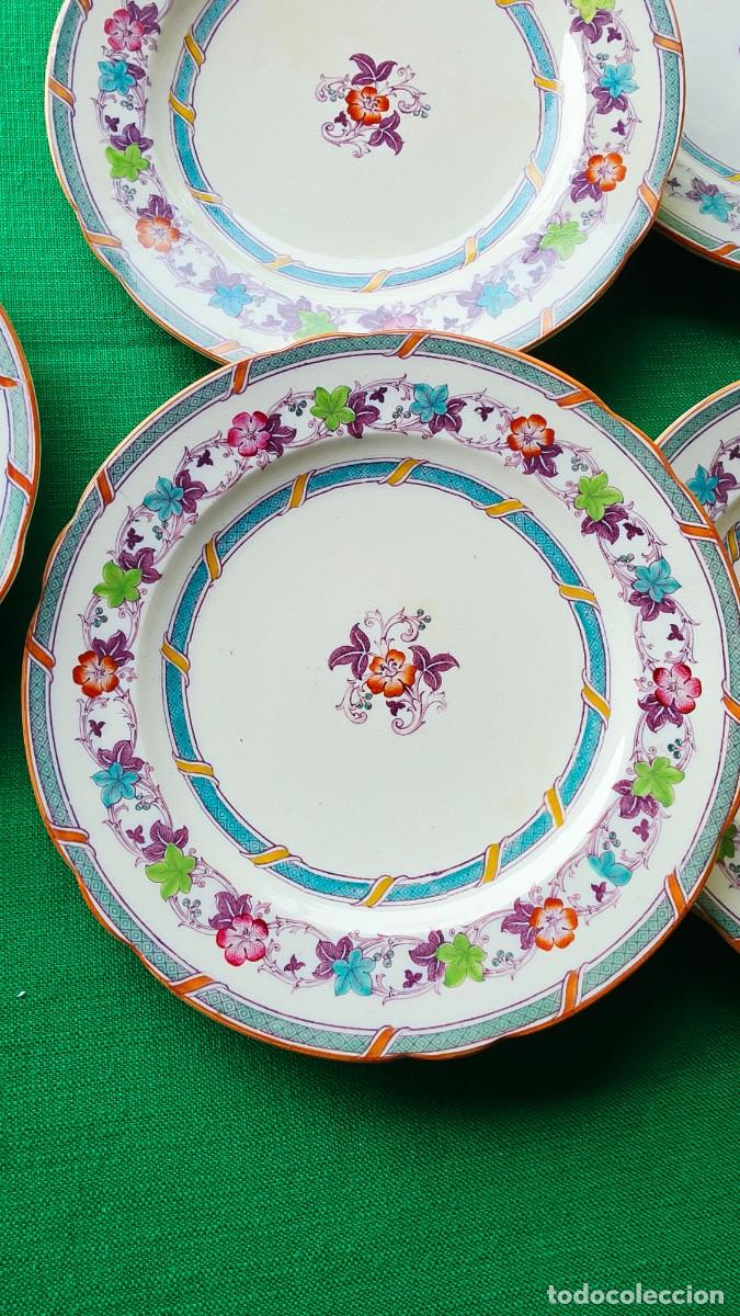 Antig&uuml;edades: Lote 6 Platos Franceses Siglo XIX Porcelana de las Indias Loza Fina Florales Numerados a Mano, Vajil