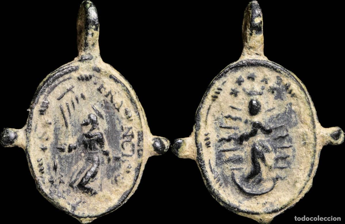 Antig&uuml;edades: Religious Medal XVI-XVII centuries, Inmaculada / S. Francisco - 23x18 mm