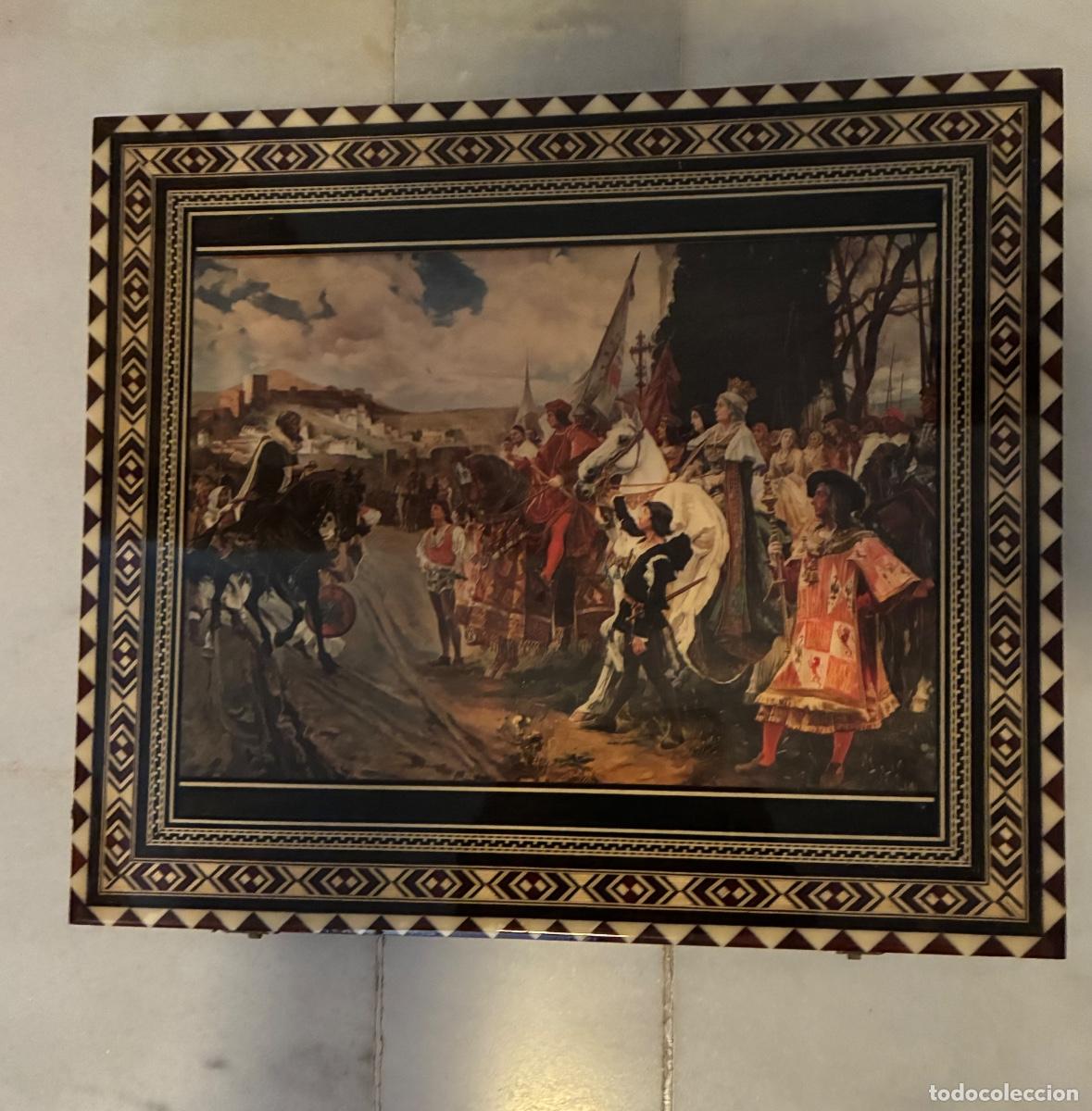 Antig&uuml;edades: Excepcional Ajedrez Tem&aacute;tico de Gran Formato: &rdquo;La Rendici&oacute;n de Granada&rdquo; &mdash; Taracea Granadina