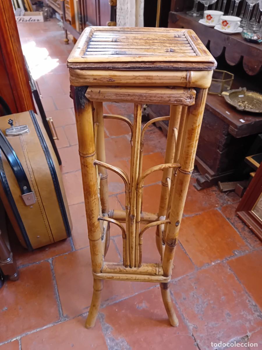 Antig&uuml;edades: Pedestal de bamb&uacute; siglo XX - Foto 2