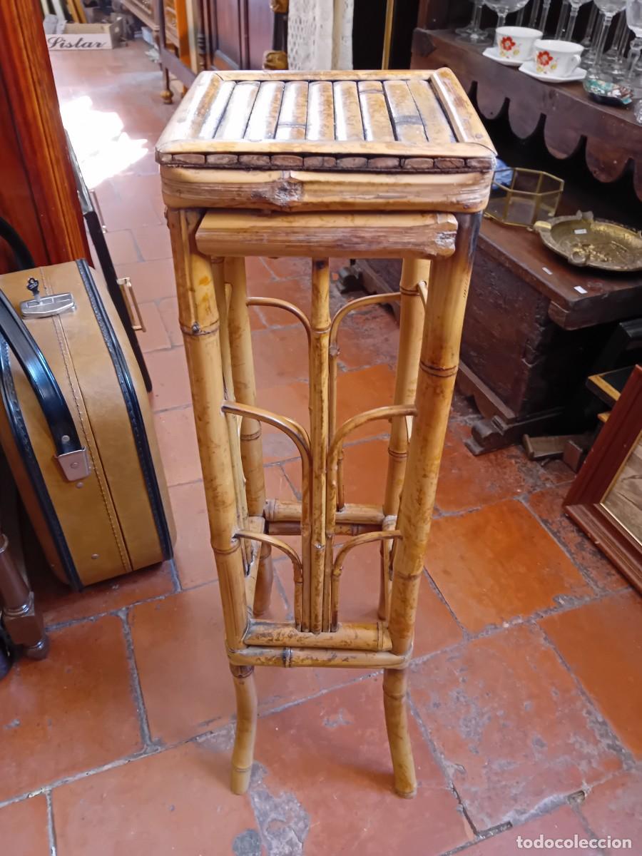 Antig&uuml;edades: Pedestal de bamb&uacute; siglo XX - Foto 3