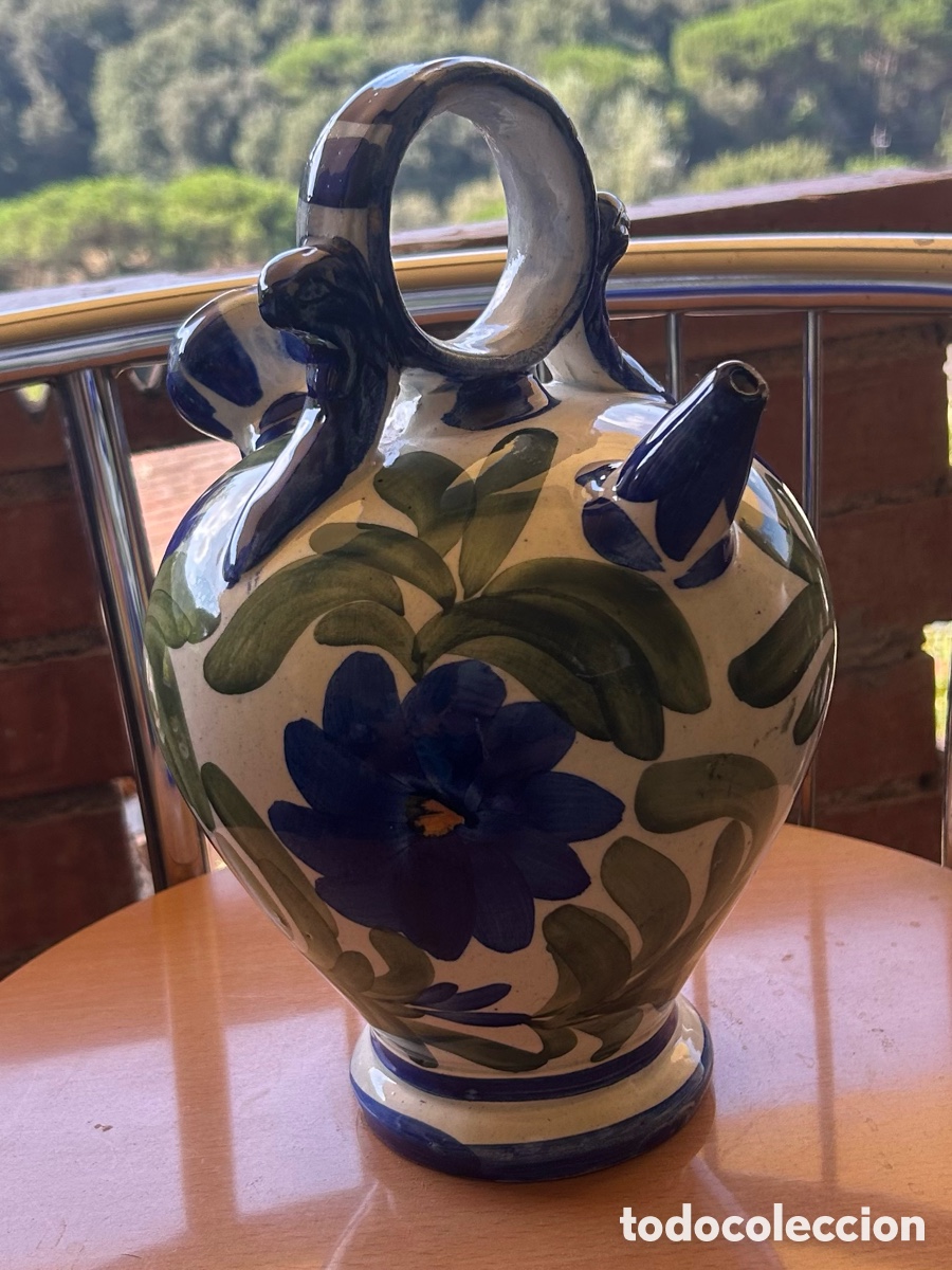 Antiques: Gran botijo de cer&aacute;mica pintado a mano