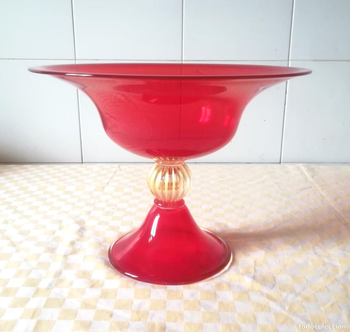 Antig&uuml;edades: Centro de mesa LOLA de cristal soplado de Murano, jarr&oacute;n vintage original