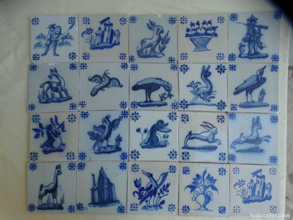 Antig&uuml;edades: Azulejo, Azulejos Portugal Viuva Lamego siglo 20
