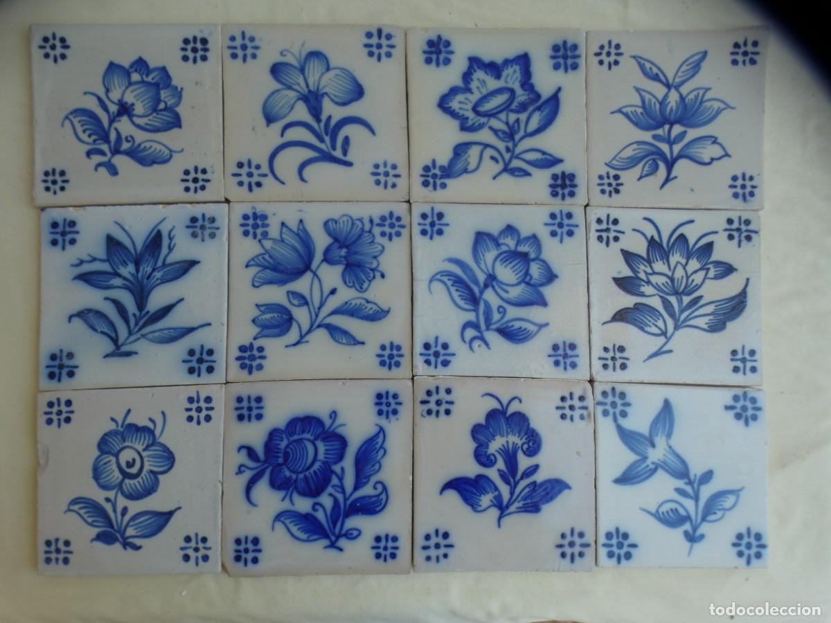 Antig&uuml;edades: Azulejo, Azulejos Portugal Viuva Lamego siglo 20