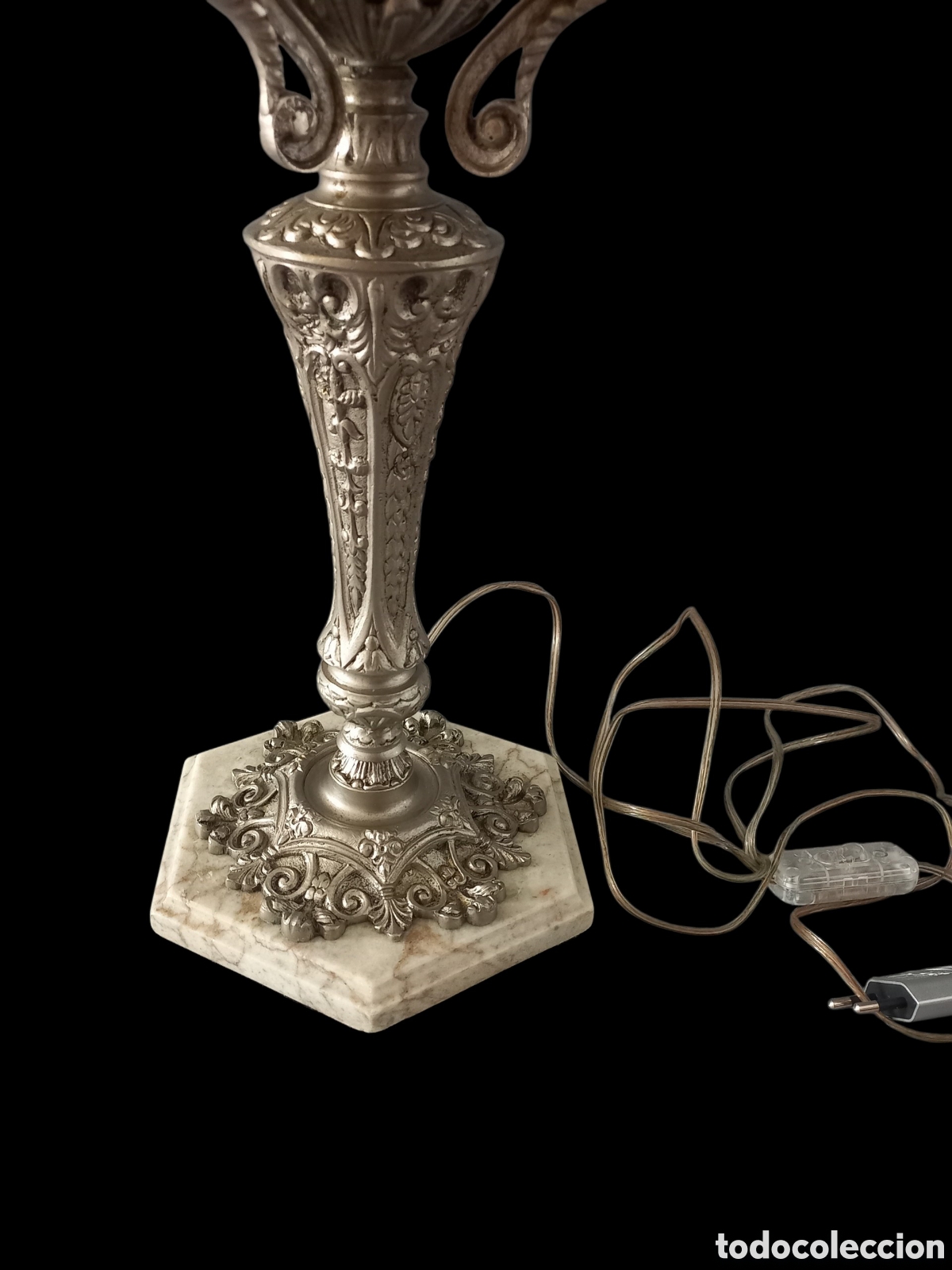 Antig&uuml;edades: Gran lampara de mesa quinque - Foto 9