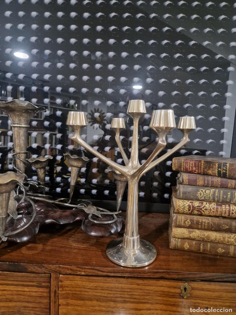 Antig&uuml;edades: Candelabro de plata de cinco brazos