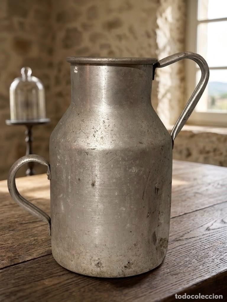 Antig&uuml;edades: Lechera rural aluminio 10L, pieza original