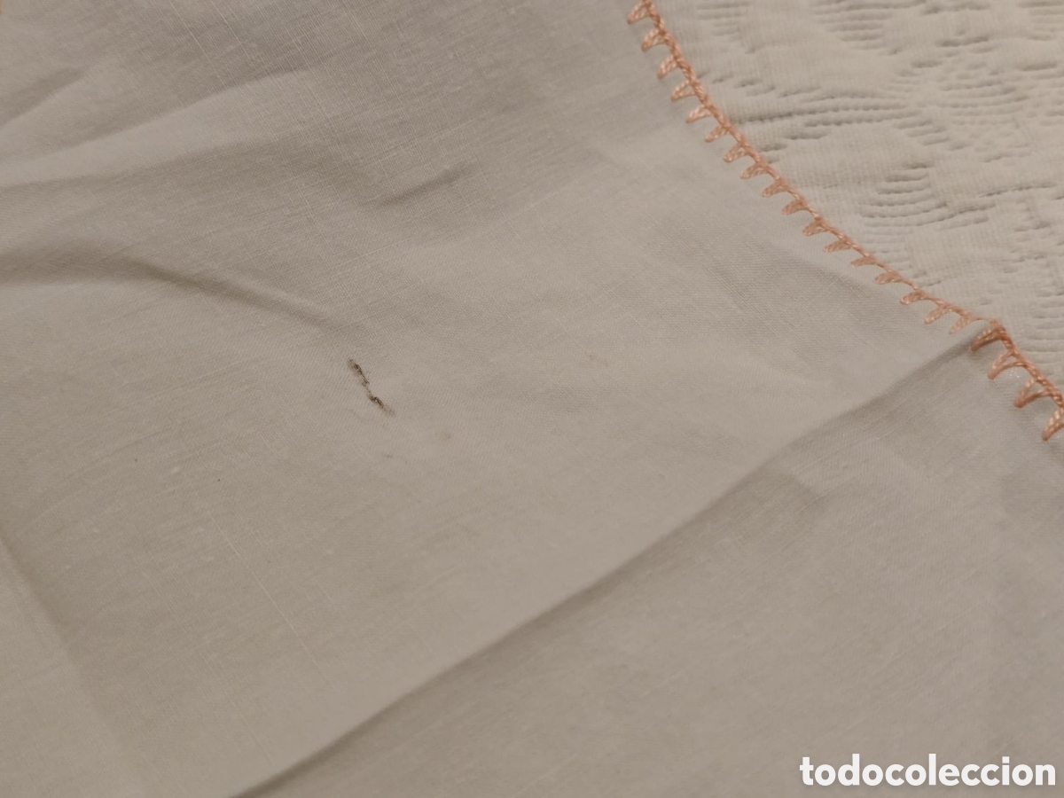 Antig&uuml;edades: 10 servilletas lino bordadas a mano - Foto 11