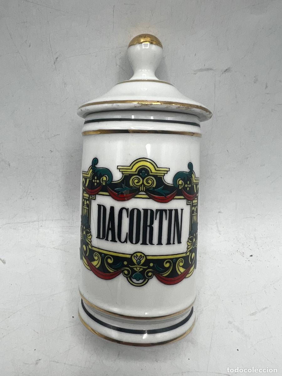 Antig&uuml;edades: BOTE FARMACIA CER&Aacute;MICA. DACORTIN. 14,5 X 5,5 CM.