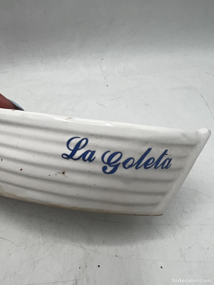 Antig&uuml;edades: BARCO CER&Aacute;MICA. LA IBENSE. LA GOLETA. 15 x 6,5 x 5 CM.