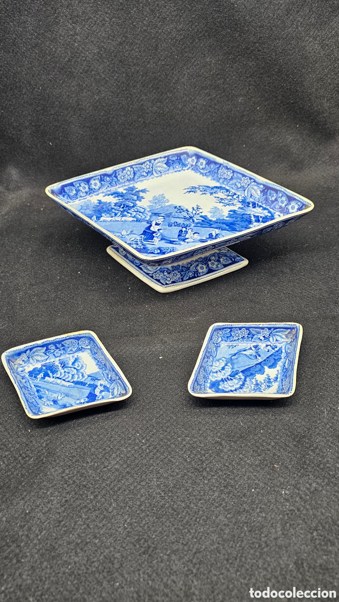 Antig&uuml;edades: Antiguas bandejas de aperitivo de loza de principios del siglo XX