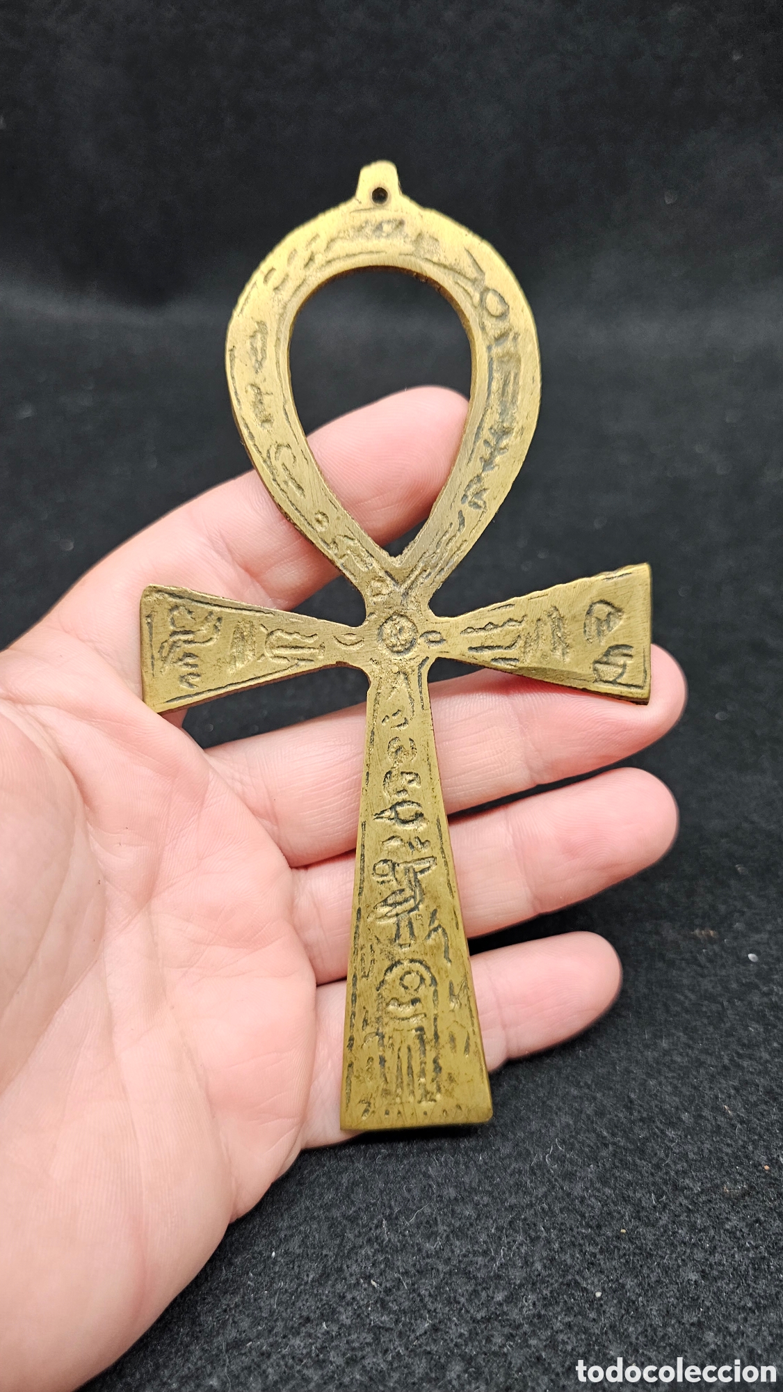 Antig&uuml;edades: cruz Ankh de bronce tambi&eacute;n conocido como la &rdquo;llave de la vida&rdquo;