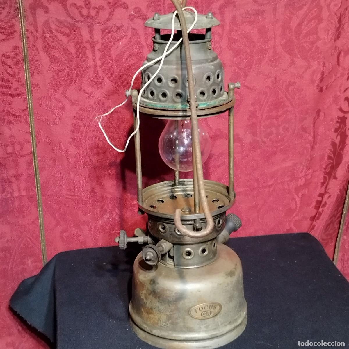 Antig&uuml;edades: LAMPARA FAROL DE INTERIOR FOCUS MODELO 08 - ELECTRIFICADO - - Foto 7