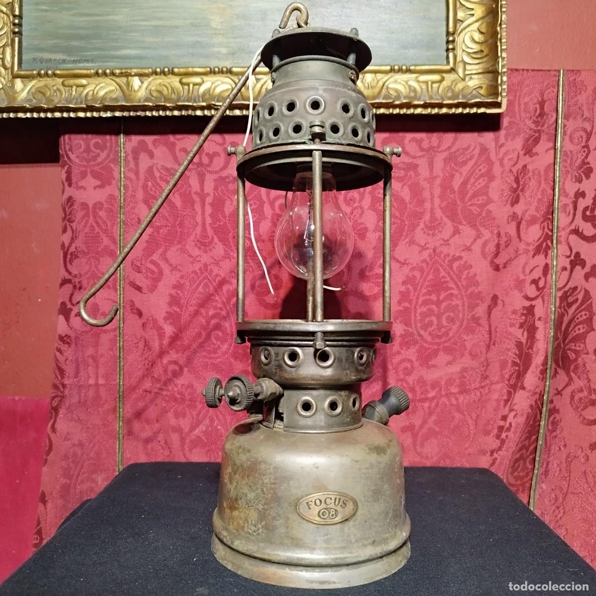 Antig&uuml;edades: LAMPARA FAROL DE INTERIOR FOCUS MODELO 08 - ELECTRIFICADO -