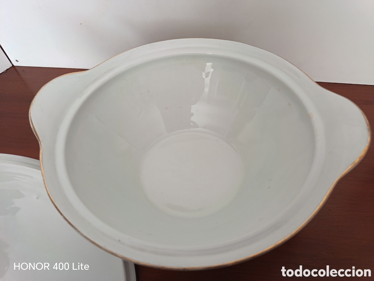 Antig&uuml;edades: Sopera con tapa de porcelana - Foto 7