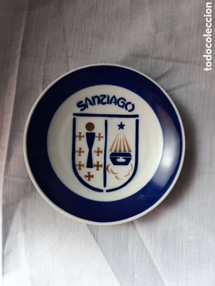 Antig&uuml;edades: Plato Decorativo Cer&aacute;micas del Castro (Sargadelos) - Escudo Santiago de Compostela