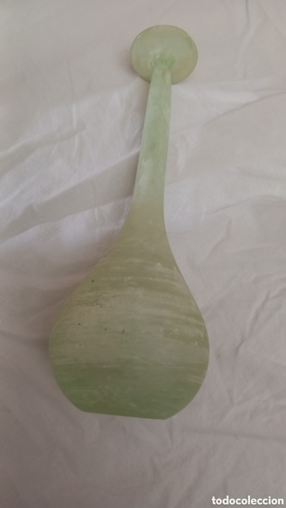 Antig&uuml;edades: Jarr&oacute;n Soliflor Cristal de Murano &rdquo;Scavo&rdquo; Verde - Estilo Cenedese - 28 cm - A&ntilde;os 70