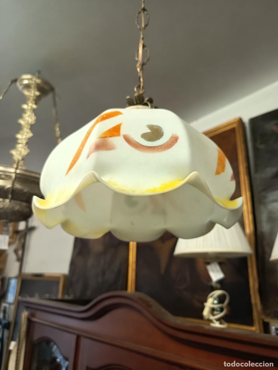Antig&uuml;edades: Antigua l&aacute;mpara colgante Opalina - Foto 4