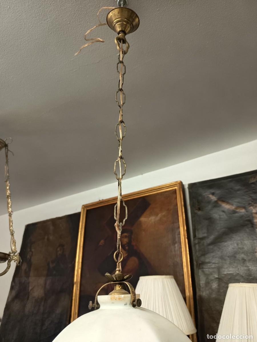 Antig&uuml;edades: Antigua l&aacute;mpara colgante Opalina - Foto 8