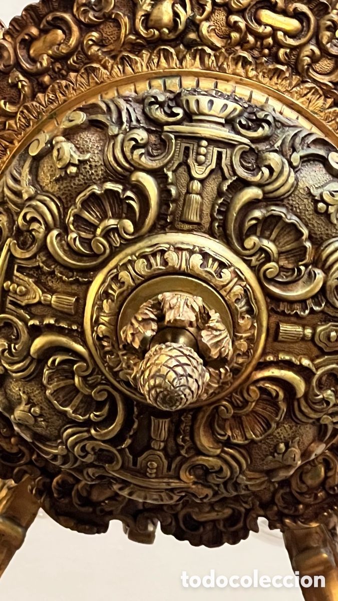 Antig&uuml;edades: L&aacute;mpara antigua grande de bronce - Foto 13