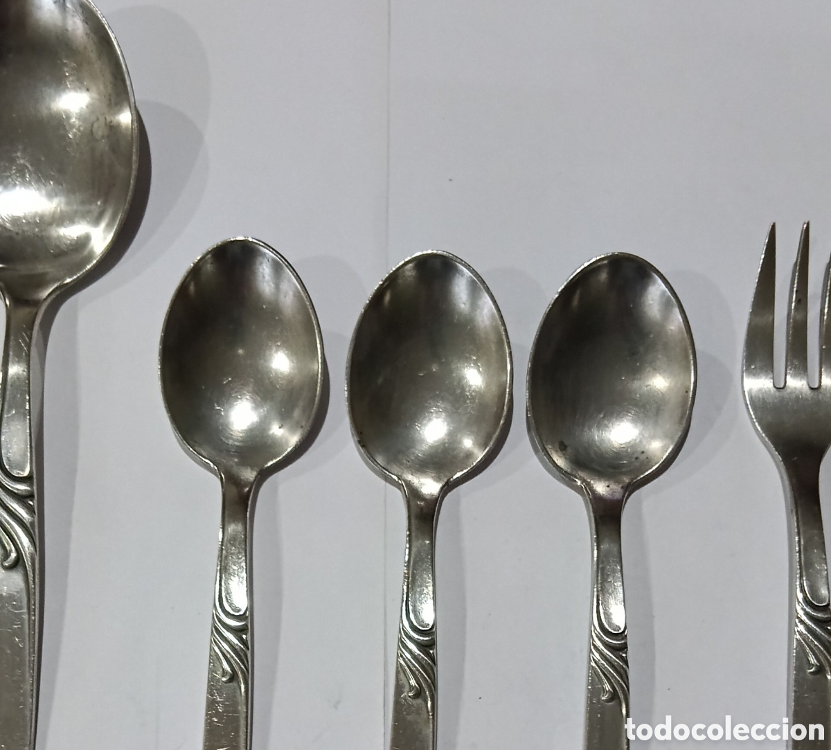 Antig&uuml;edades: Lote Cubiertos Antiguos de Plata Sellada