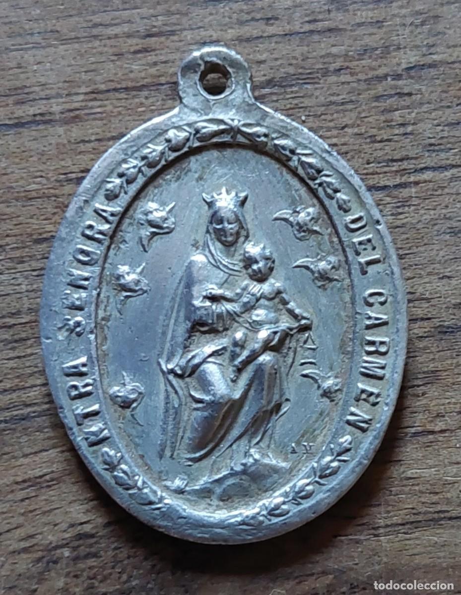 Antig&uuml;edades: Antigua medalla aluminio Nuestra se&ntilde;ora del Carmen